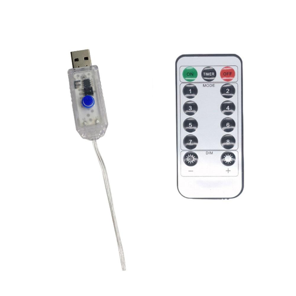 5V Strips Light Remote Controller USB Circuit Board Christmas Party Supplies Mini LED Controller 8 Modes Fit for 100LED/200LED