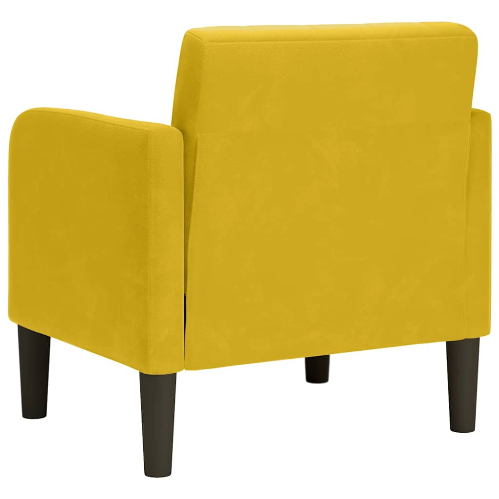 Armchair with Armrests Yellow 54 Cm Velvet