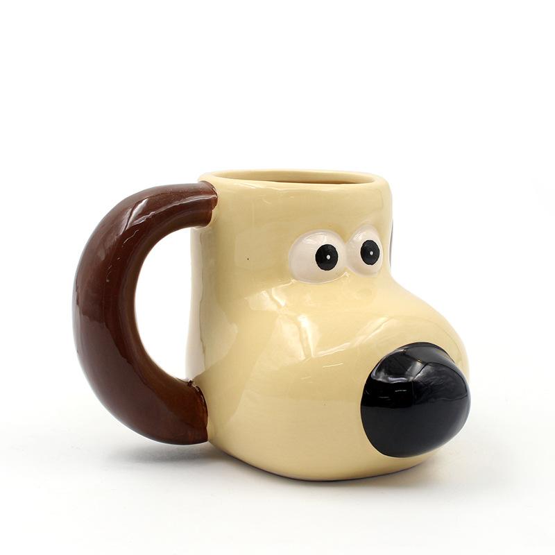 1pc 3D Cartoon Dog Ceramic Mug Coffee Mug Fun Novelty Mug Breakfast Milk Cup Microwave-safe Drinkware Gift for Children Friends
