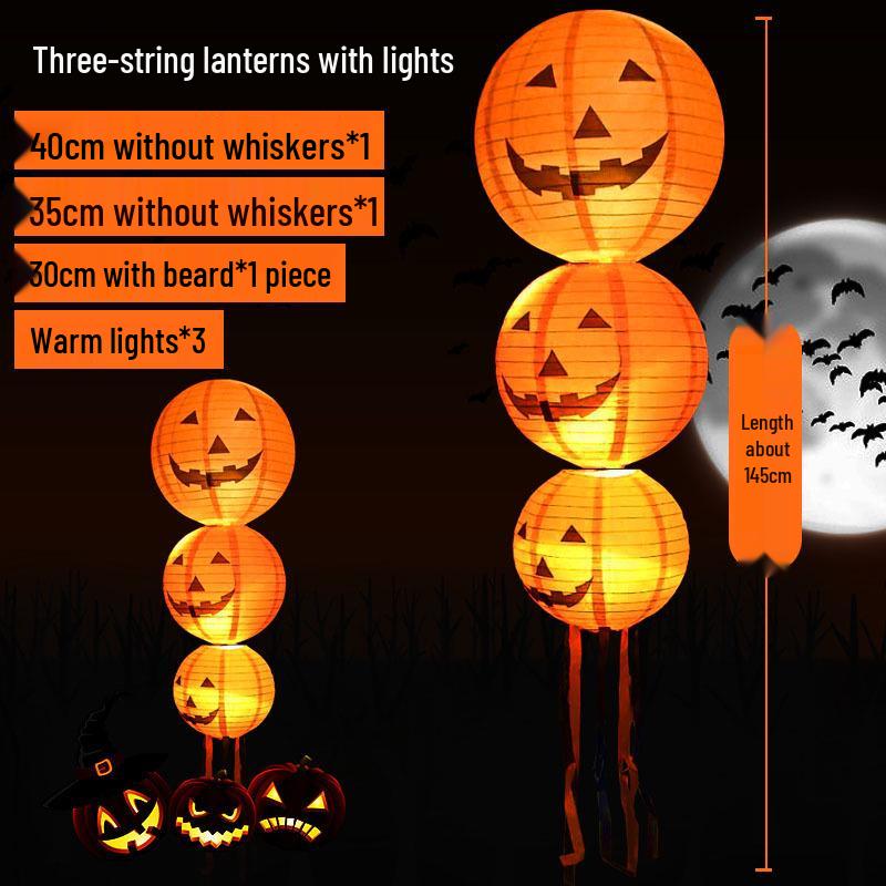 Halloween String Lights: Pumpkin Lantern Decor for Bars, Kindergartens, and More - Hanging Ornaments & Handheld Props