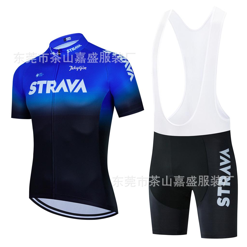 2025 für STRAVA Kurzarm-Set, Fahrrad Rennrad Radsportanzug, schnelltrocknend, atmungsaktiv und schweißabsorbierend