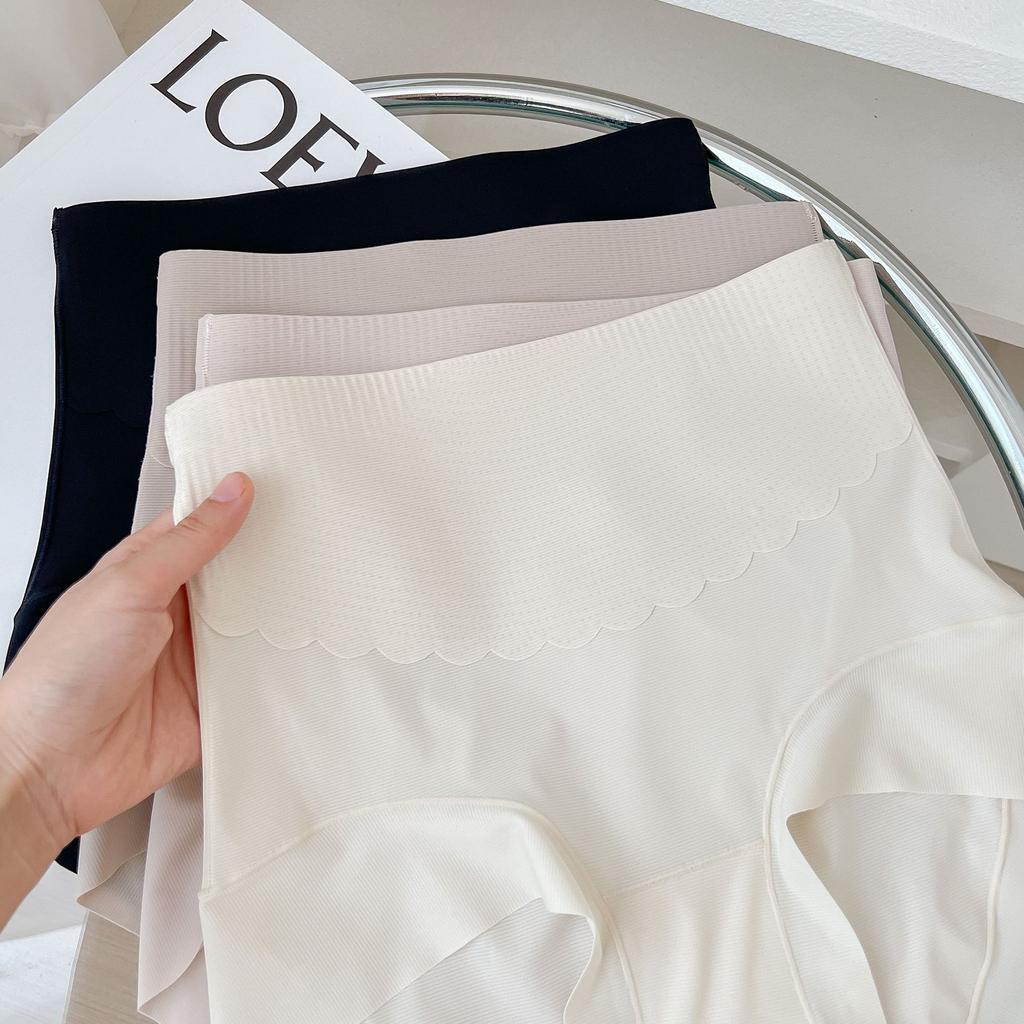 Damen-Unterwäsche, nahtlos, Eisseide, hohe Taille, leichte Bauchhose, bequeme, antibakterielle Shapewear-Hose im Schritt