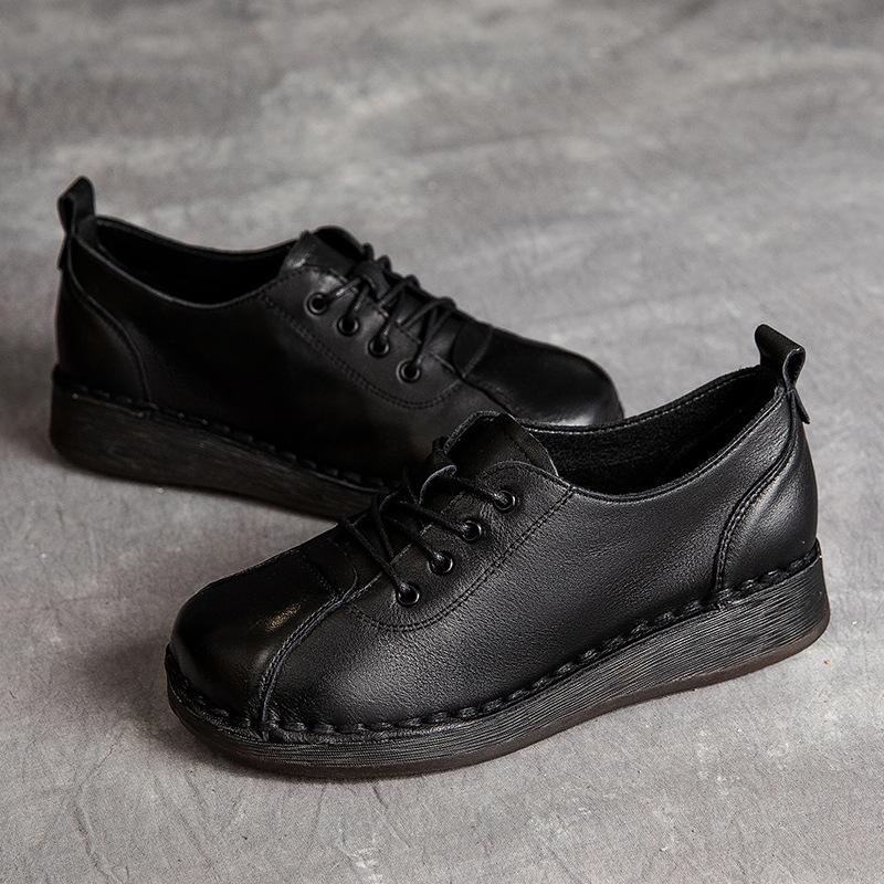 

Модные женские туфли GKTINOO из натуральной кожи на мягкой подошве, весна 2025, новые, винтажные, с круглым носком, на шнуровке, универсальные, удобные, на плоской подошве 250