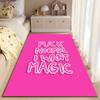 Bold Pink Carpet With Quote suitable as a non-slip mat for the living room or bedroom sofa