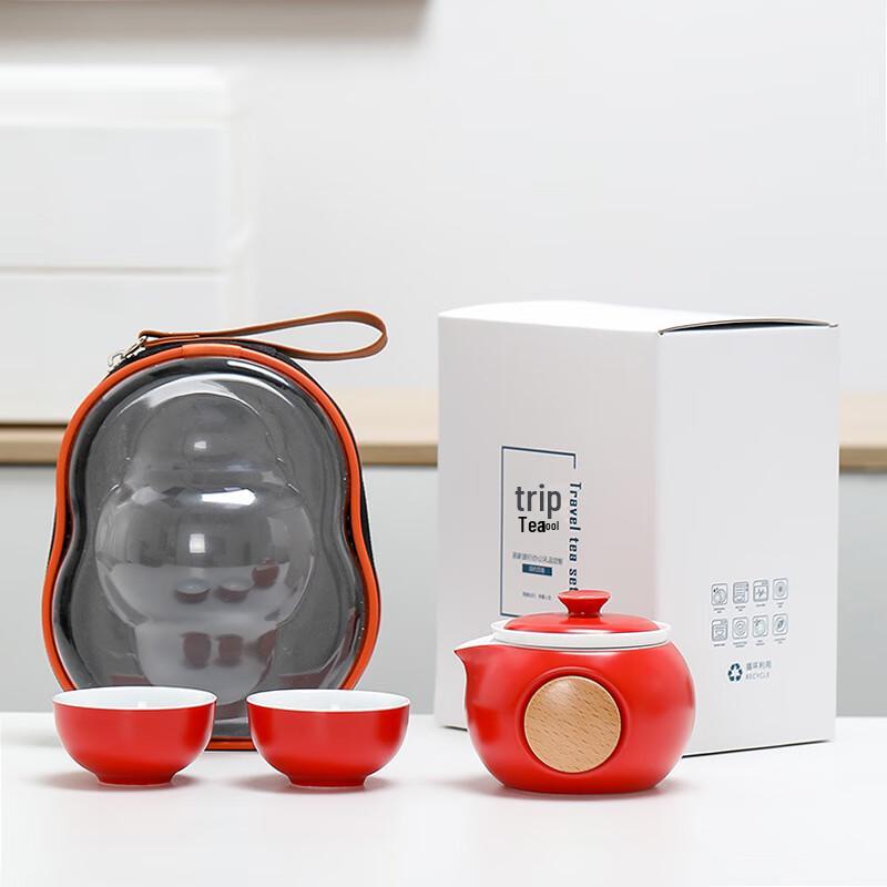 Chinese Red Fortune Travel Tea Set