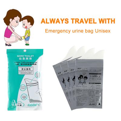 4Pcs Urinate Bags Disposable Outdoor Urine Bags Portable 600ML for Men Women Children Patient