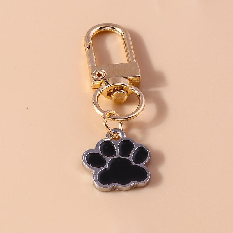 Cute Enamel Puppy Dog Cat Paw Keychain Footprint Keyring Pendants for Car Key Holder Handbag Decor DIY Pet Jewelry Gifts