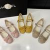 Soft-soled bow French small square head light mouth single shoes women's 2025 spring new one-word belt four-season commuting flats