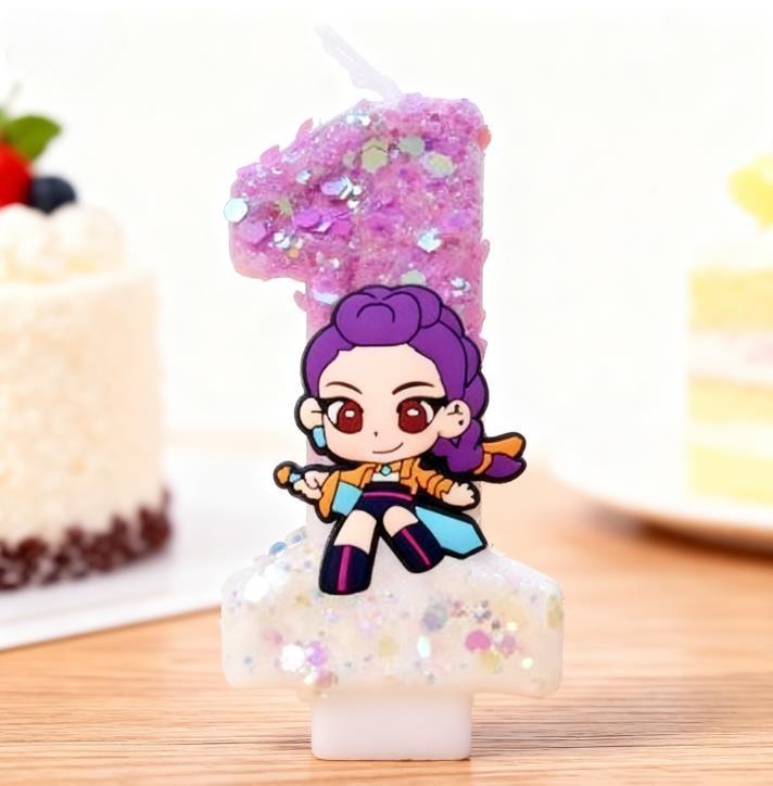 Kpop Devil Hunter Theme Candle 3D Number 5201314 Birthday Cake Decoration Baby Shower Anime Party Supplies
