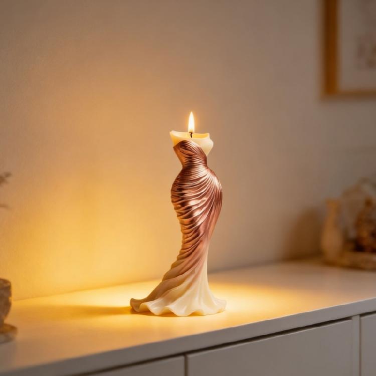 Fishtail Dress Shape Silicone Molds for Handmade Scented Candle Soap Chocolate Wedding Home Decoration and Resin Casting