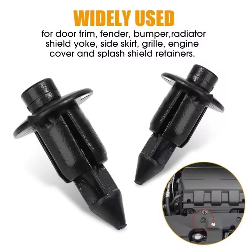 30/50/100PCS 6mm Black Plastic Rivet Vent Wiper Cover Clip Fixed Screw Clip Deflector Plastic Piercing Nail Fastener Auto Parts