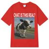 Unisex CHAT IS THIS REAL Cow Skateboard T Shirt Funny Graphic Print Short Sleeve Tee Casual Summer Top for Teens 2026 New
