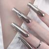 6 Grids Mix Punk Piercing Perforable Round Circle Ring White K Gun Black Alloy Nail  Decorations Manicure Charms