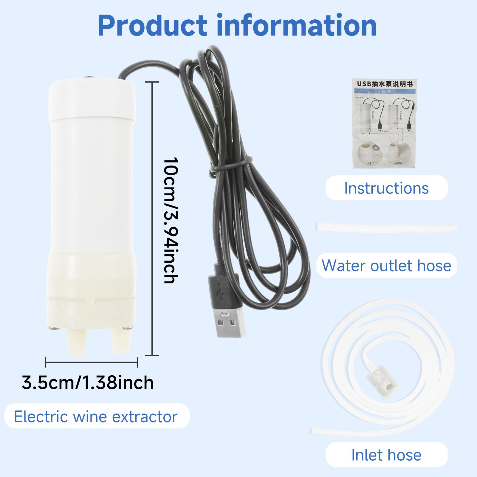 

USB Electric Wine Pump DC 5V Portable Safe Self Priming Beer Transfer Pump 2 M Tube for Home Brewed Wine Beer Mead for Home