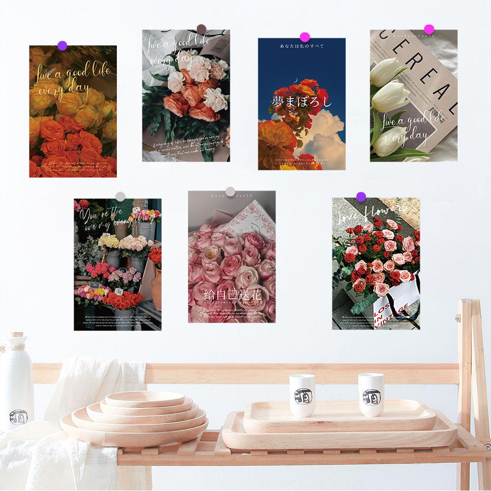 10×15CM 10PCS Complete the Flowering Period Poster Stickers Coffee Laptop LuggageLiving Wall Card Background Sticker
