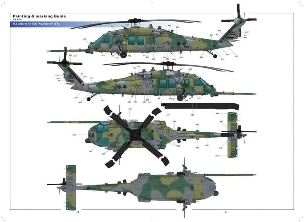 Plastikový model Kitty Hawk Pave Hawk KH50006 1/35 HH-60G s figurkou. (Helikoptéra)