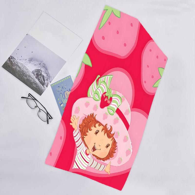 1pc Strawberry Princess6 Beach Towel, Beach and Seaside Swimming Pool Equipment, Fashion Pattern, Rectangular, Travel Essentials