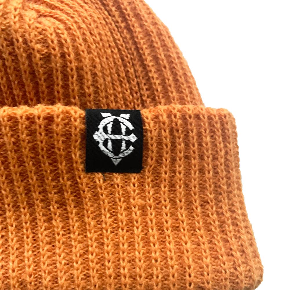 EIGHTVOLUME Ev Knit Ribbed Short Beanie (Orange)