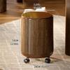 Rolling Trash Can Realistic Grains 12L Large Capacity Moisture Resistant X3UC