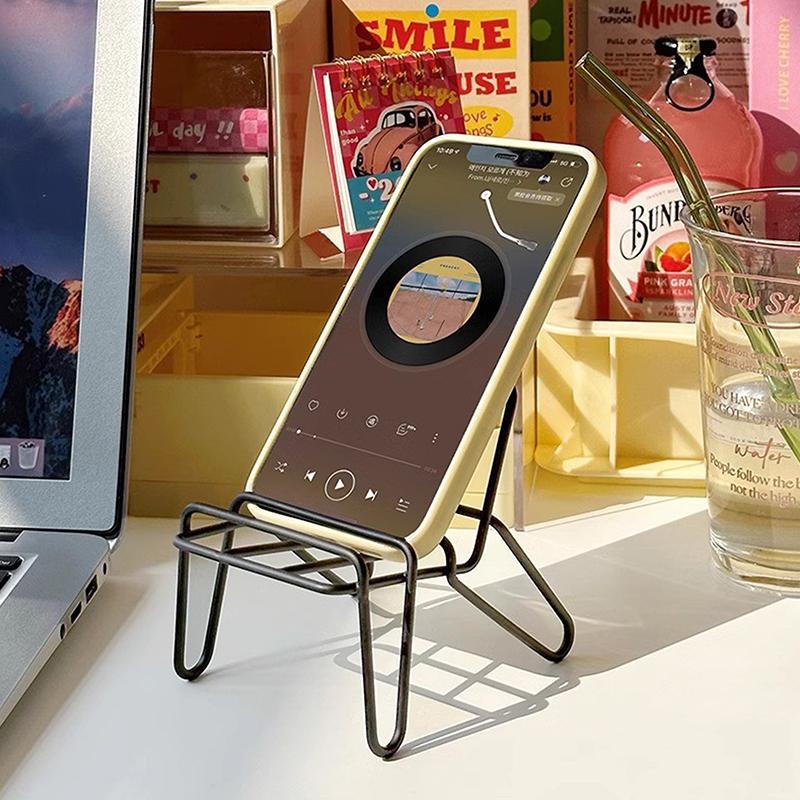 Small Chair Design Iron Mobile Phone Holder Racks Stand Simple Student Creative Desktop Ornaments Home Accessories