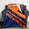 Denver Broncos Logo Print Flannel Blanket High Quality Warm Comfortable Cover for All Seasons Perfect for Gifts Home Decor
