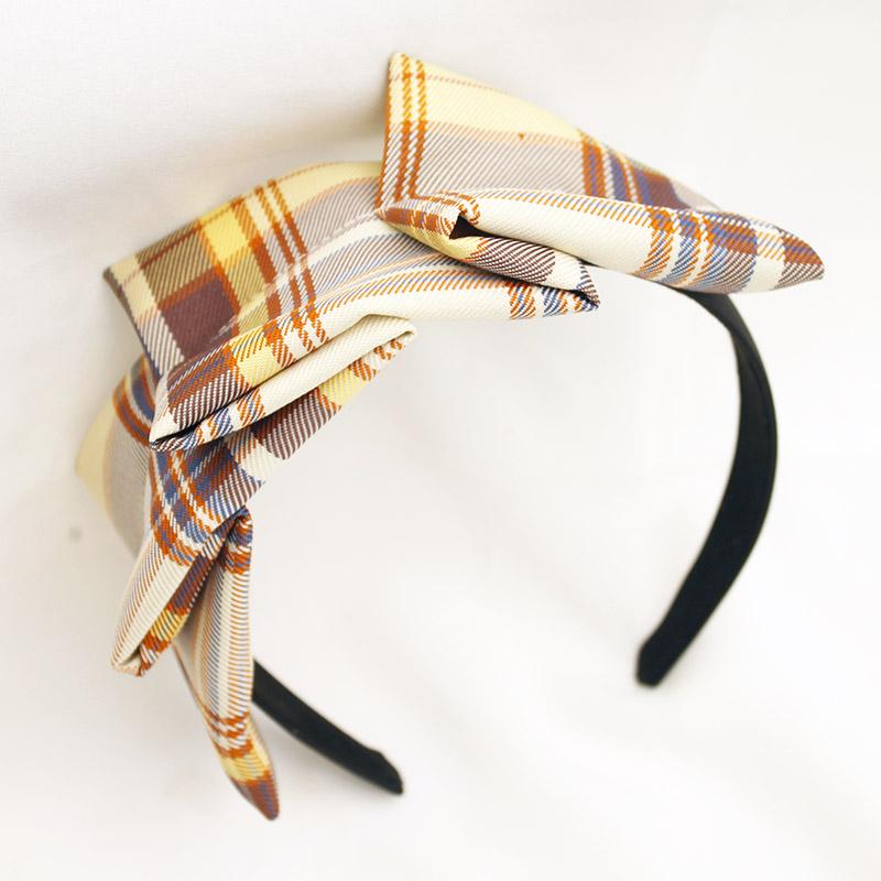 Lystrfac Mode Herbst Winter Stoff Karomuster Stirnband für Frauen Mädchen Rutschfestes Haarband Damen Haarreif Haarschmuck