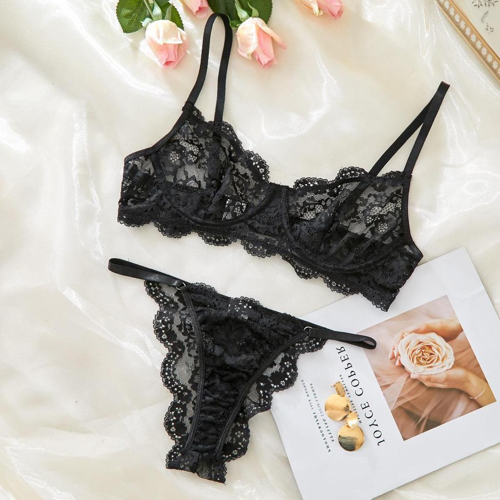 2025 Suspender Lace Perspective Sexy Lingerie Suit Women