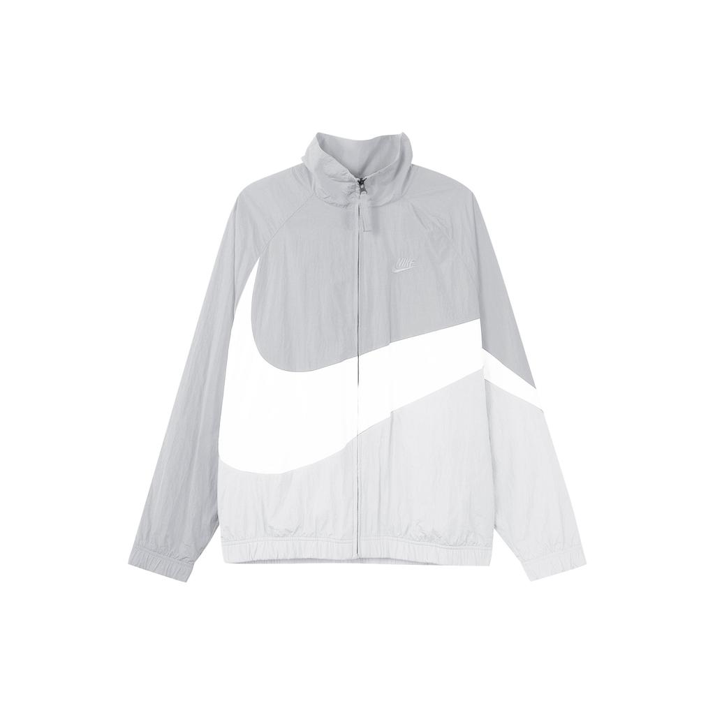 Nike Sportswear Large Swoosh Logo Stand Collar Woven Jacket Men Jacket Grey White AR3133-012