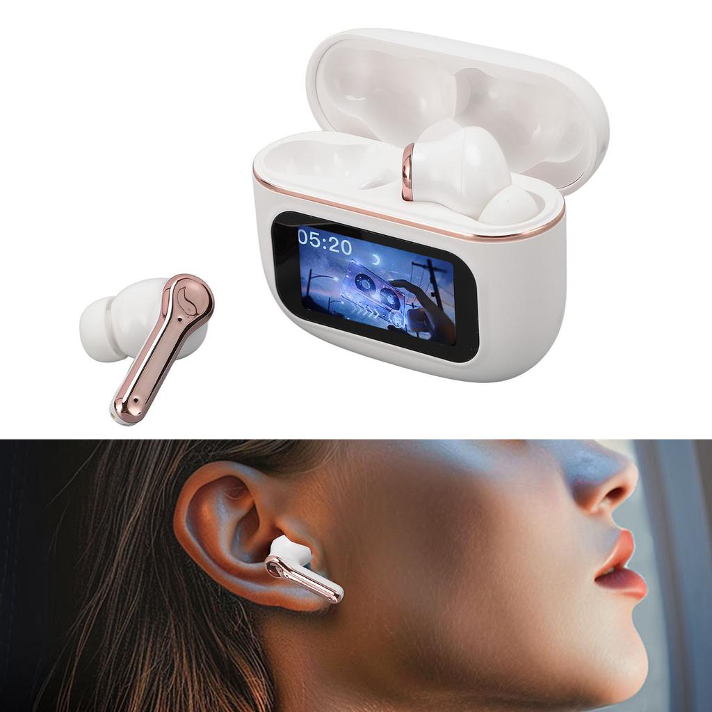 Earphones LCD Full Color Display Noise Reduction Multifunctional Rechargeable Headset Earbuds
