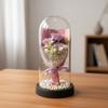 1 Artificial Rose Immortal Flower Bouquet Glass Cover Soap Flower Qixi Festival Valentine's Day Gift Creative Christmas Gift