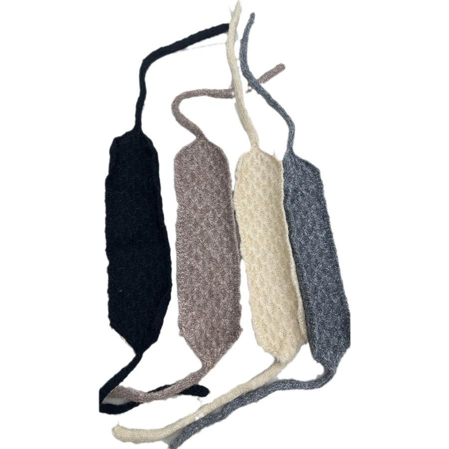 Wool Knitted Ear Protectors, Wool Earmuffs for Women's Autumn and Winter New Thermal Lace-up Ear Warmth