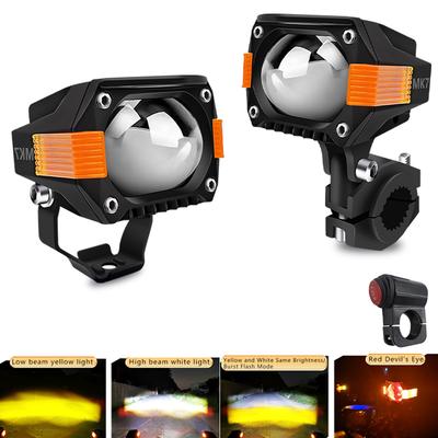 LED Prídavné Bodové Svetlomety pre Motocykle Diaľkové/Tlmené Svetlá s Červenými Diablovými Očami Jazdné Hmlové Svetlá pre Nákladné Auto Golfový Vozík SUV ATV 4x4 12V 24V