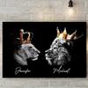 Lion Family Crown Print Canvas Painting Gallery Grade Wall Decor Posters Abstract Animal Autograph Black and White Pictures Gift
