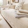 Solid color chenille sofa cushion, high-end sense, universal in all seasons, anti-cat scratch and non-slip, new straight row sofa, seat cushion cover