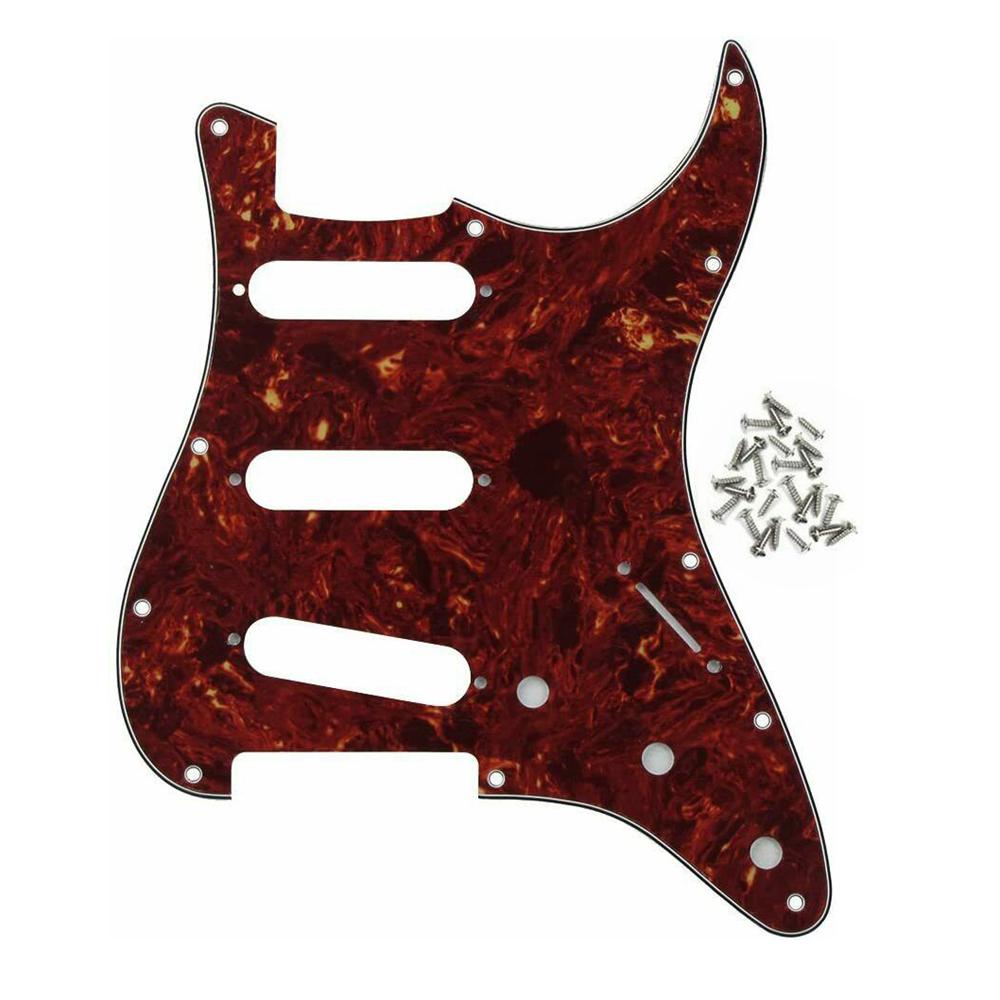 1pcs SSS Electric Guitar Pickguard 3 Ply 11 Holes with Screw  for FD ST Style Guitar Parts Replacement