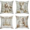Soft Santa Christmas Pillow Cover For Festival Home Decoration And Holiday Couch Bedroom Accessories