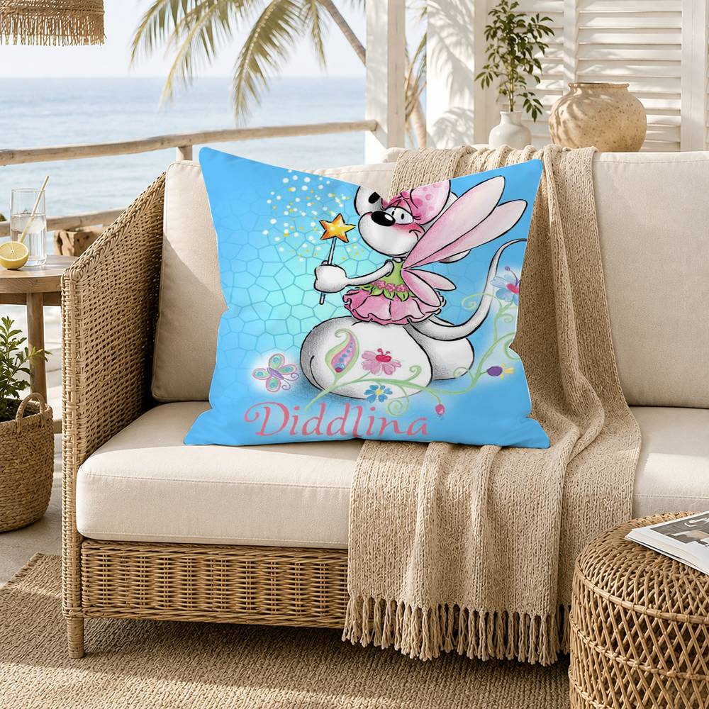 Cartoon Diddl Mouse Pillow Case for Sofa Living Room Home Office Decor Protective Cover
