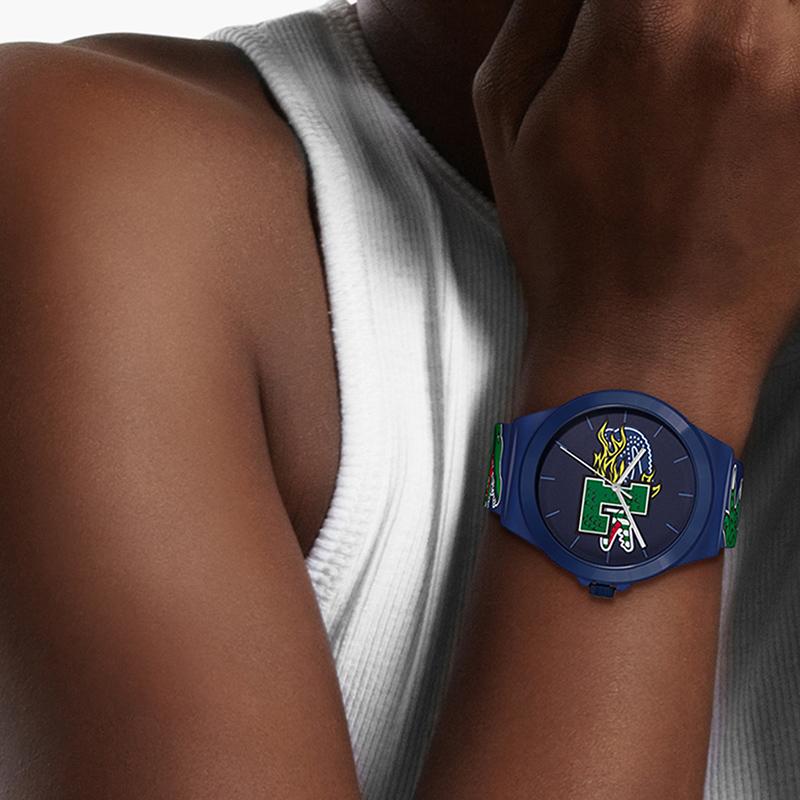 Lacoste Neocroc Series Watch Quartz Movement Silicone Strap 42mm Blue Dial Men watches 2011231