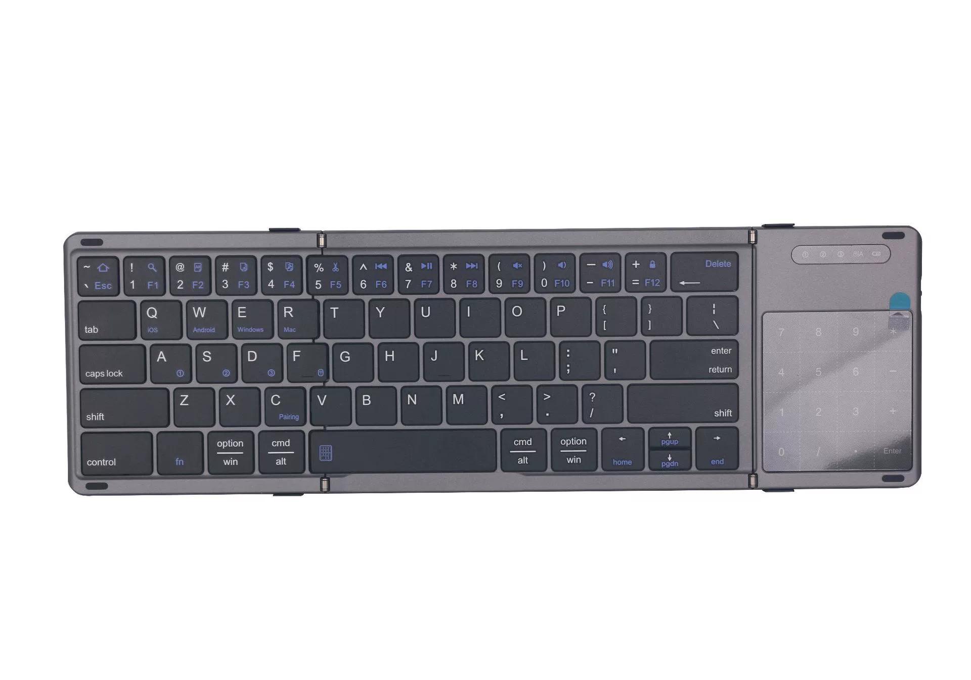 Dual-Mode Wireless Bluetooth Touch Foldable Keyboard for Multi-Device Use