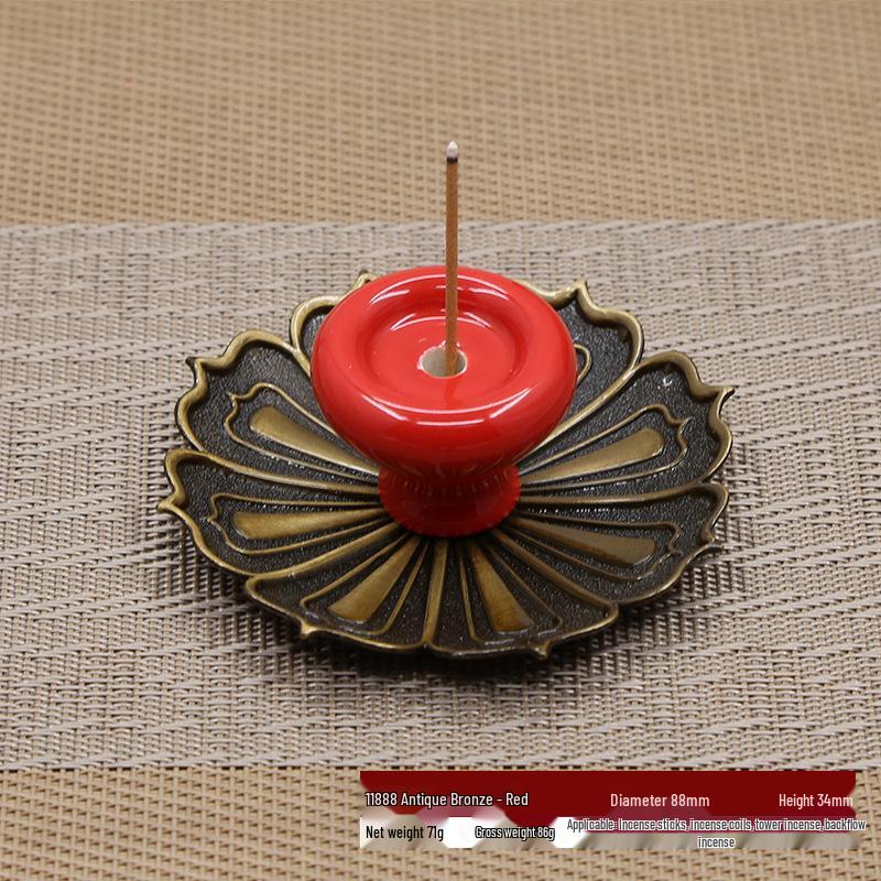 Ceramic Backflow Incense Burner & Holder: Japanese Ornament for Buddha Incense Sticks & Lotus Coil.