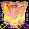 32/64pcs Glow Sticks Bulk -20cm Glow In the Dark Light Sticks with Connectors Neon Party Supplies for Birthday Party Favors