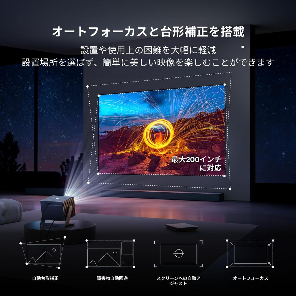 Bladecine Cube 600 Full HD Netflix Dolby Atmos 600 ISO Compact Ceiling Projector for Home Quiet Integrated Fully Automatic Keystone Portable for