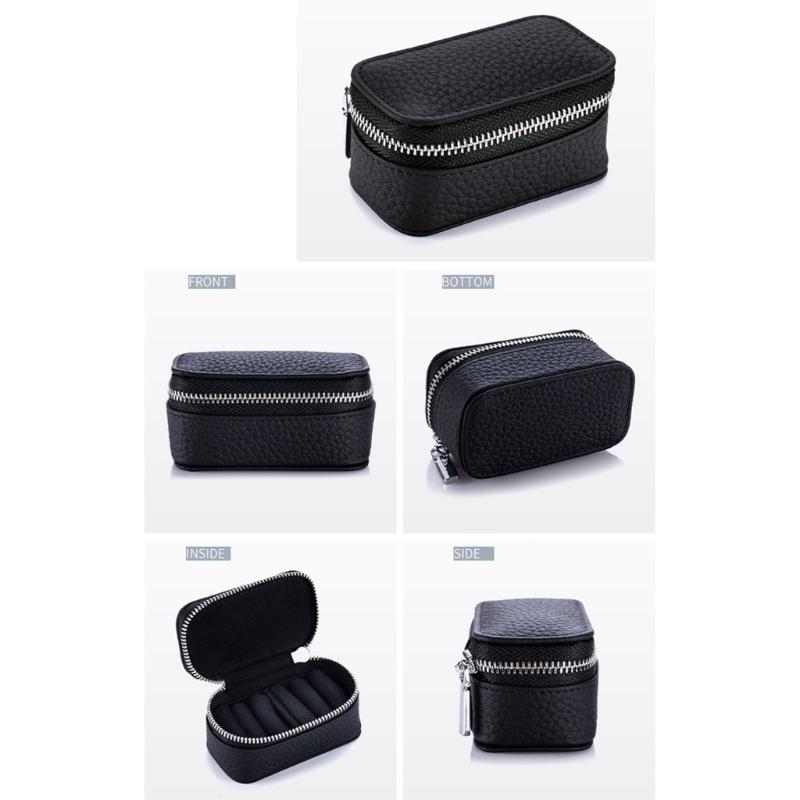 PU Leather Miniature Jewelry Storage Case Portable Design Travel Organiser For Earrings Rings And Necklaces