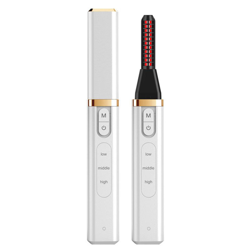 

Портативный USB-зарядный электрический щипцы для завивки ресниц с подогревом, трехскоростной контроль температуры, инструмент для завивки ресниц #468595 белый