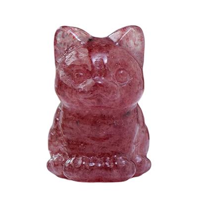 Smooth No Burrs Figure Chinese Sitting Posture Lucky Cat Lucky Cat Statue Faux Crystal Ornament Home Decor