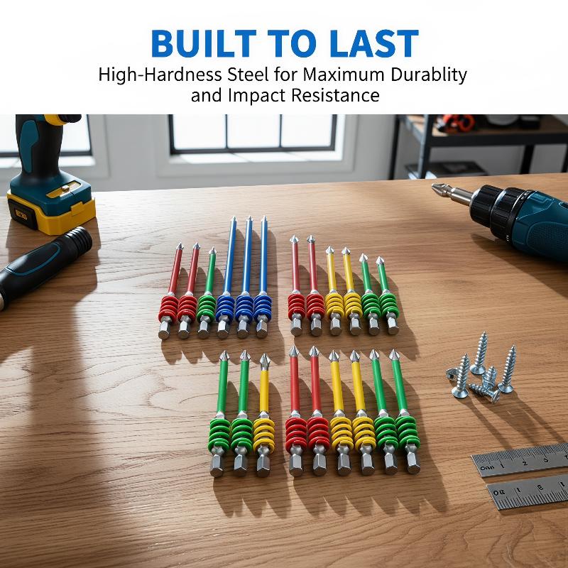 Magnetic Anti Slip High Hardness Screwdriver Bit Set With Multiple Sizes And Storage Case Perfect For Home Repair Woodworking