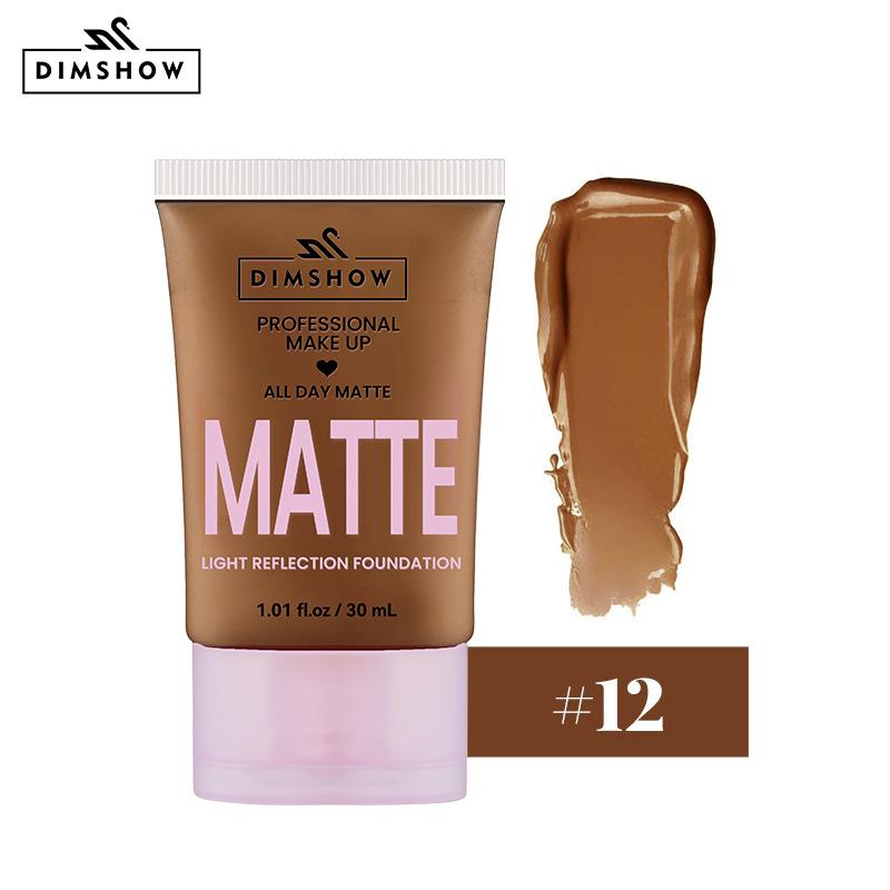 Dimshow Full Coverage Foundation, Matte Finish Oil-Control Liquid Foundation, Covering Blemishes And Dark Spot, Concealer Cream