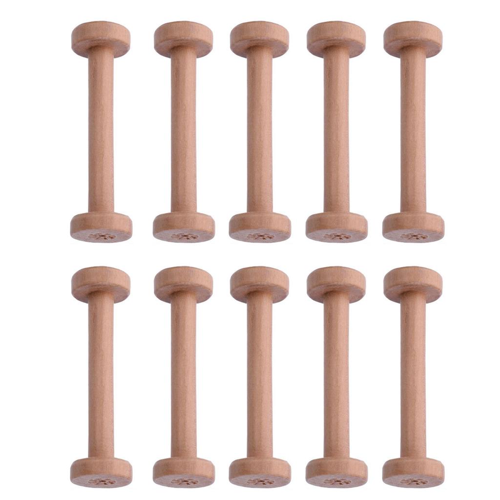 10Pcs Wood Thread Bobbins Wood Thread Spools Embroidery Thread Spool Wood Thread Winders for Sewing Thread