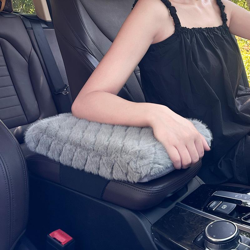 Soft Plush Car Armrest Box Cushion Center Console Warm Arm Cover Heighten Pads Universal Auto Interior Decoration Accessories