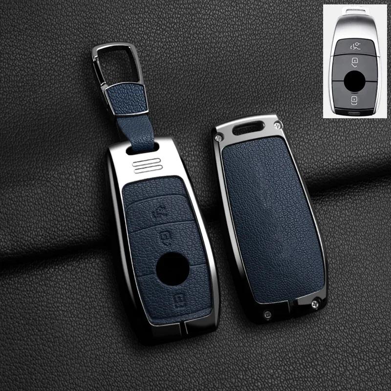 Styling Mouldings Car Alloy Style Key Case Cover Shell Fob For 2019 2020 Mercedes-Benz A220 E63S AMG E-Class GLE 350 4MATIC E300